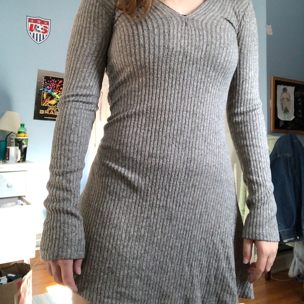 gray sweater dress